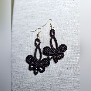 NWOT Handmade Micromacramé Earrings - Butterflies